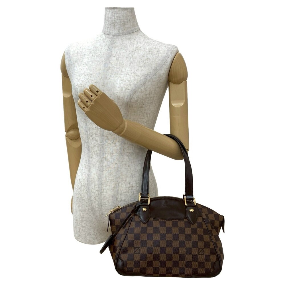LOUIS VUITTON Authentic Brown Damier Leather Tote Bag - Picture 2 of 8